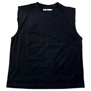 boa. Because Of Alice Black Sleeveless Shoulder Pad Basic Tank Top Shirt Size XS